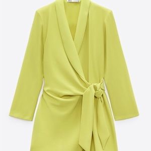 ZARA Pareo Dress Lime Green